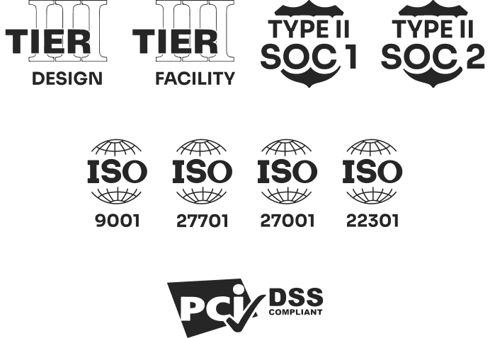SOC 2 Type II, ISO 27001, ISO 27017, ISO 27018 certifications