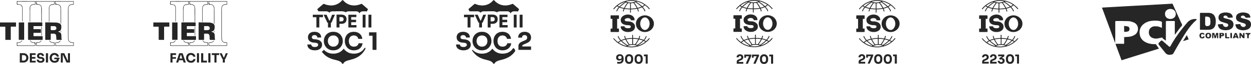 SOC 2 Type II, ISO 27001, ISO 27017, ISO 27018 certifications